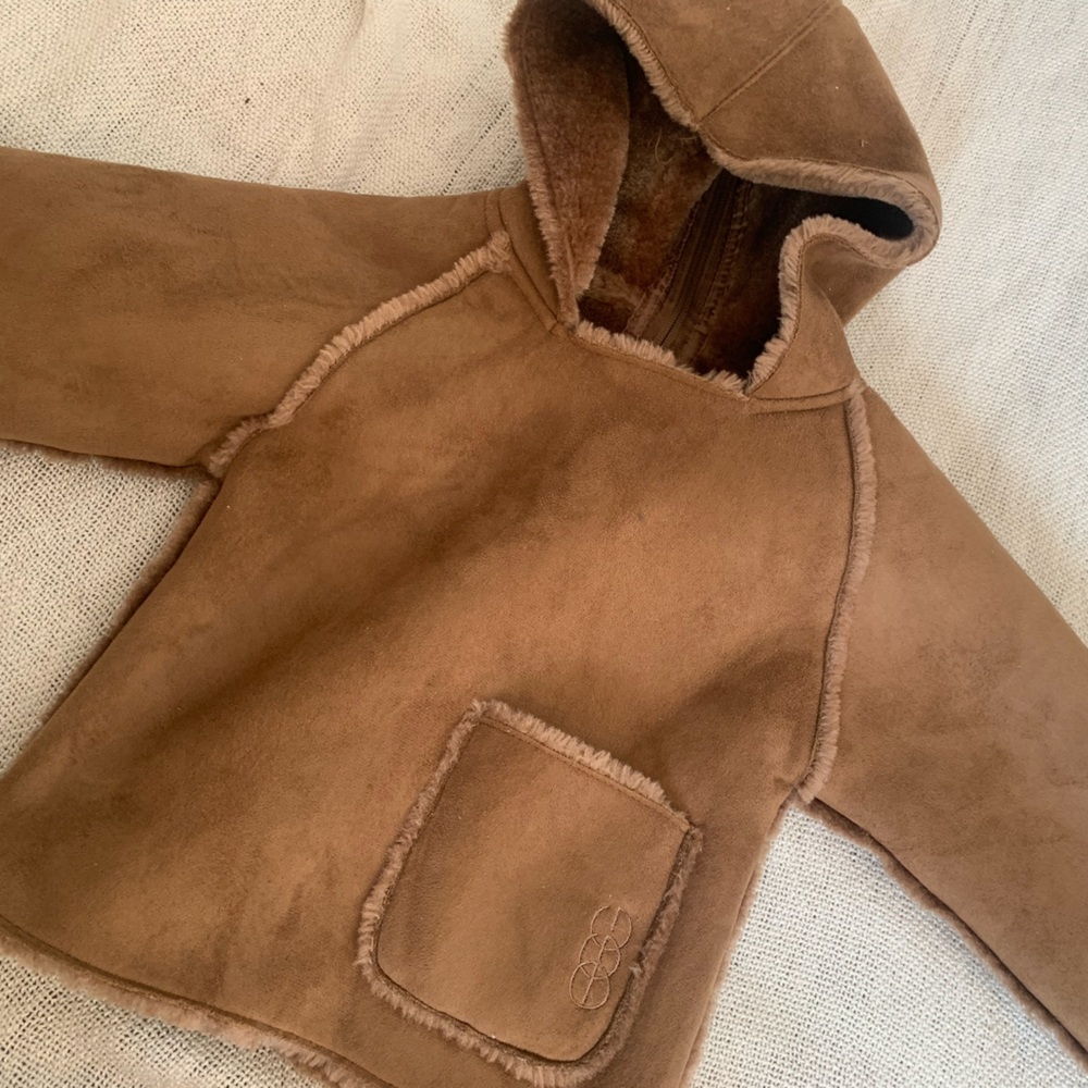 Brown faux leather baby jacket. 6-12 months.